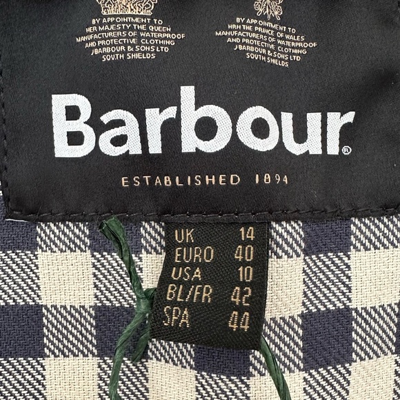 Free People Barbour Ingleby Shower Oatmeal Sz 10 NWT Color Block Contrast Collar - Picture 6 of 16